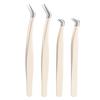 High Precision Stainless Steel Eyelash Extension Tweezers Set - Blooming Golden Feather Design