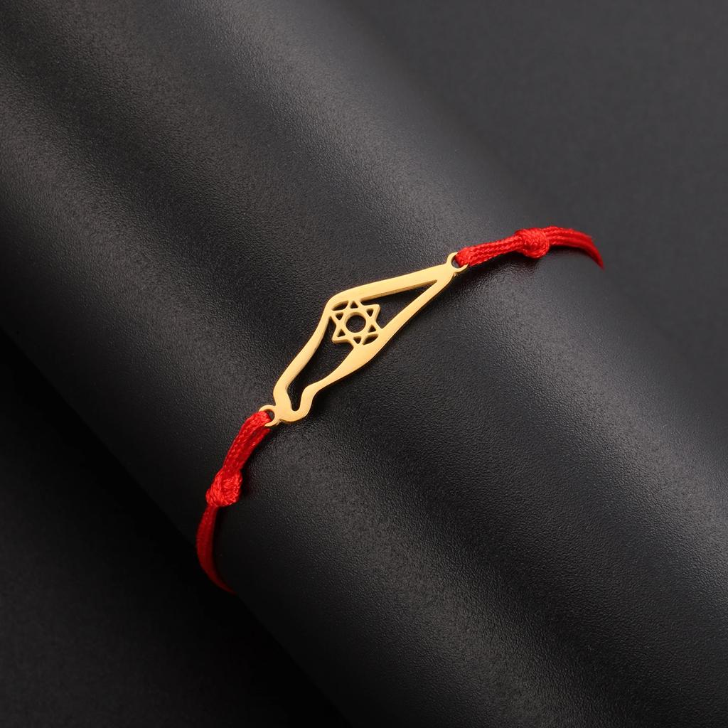 LIKGREAT Stainless Steel Star of David Symbol Bracelet for Men Women Charm Double Bracelets Jewelry Valentine's Day Gift 2025