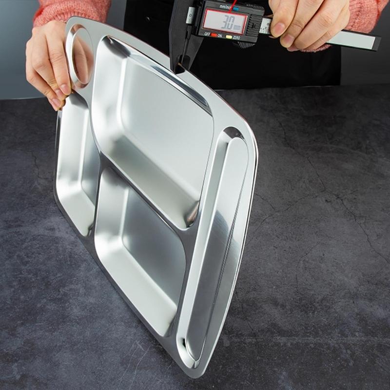 Rectangular Divided Plate Dinner Tray Dinner Plate Suitable for Meal and Snacks