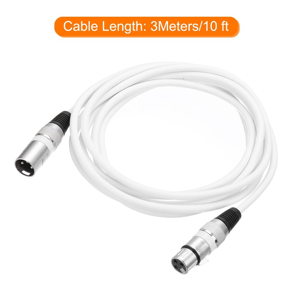 Uxcell XLR Female To XLR Male Cable, 5ft XLR To XLR Microphone Cable, Audio Adapter Cord for PreampSpeaker System, White