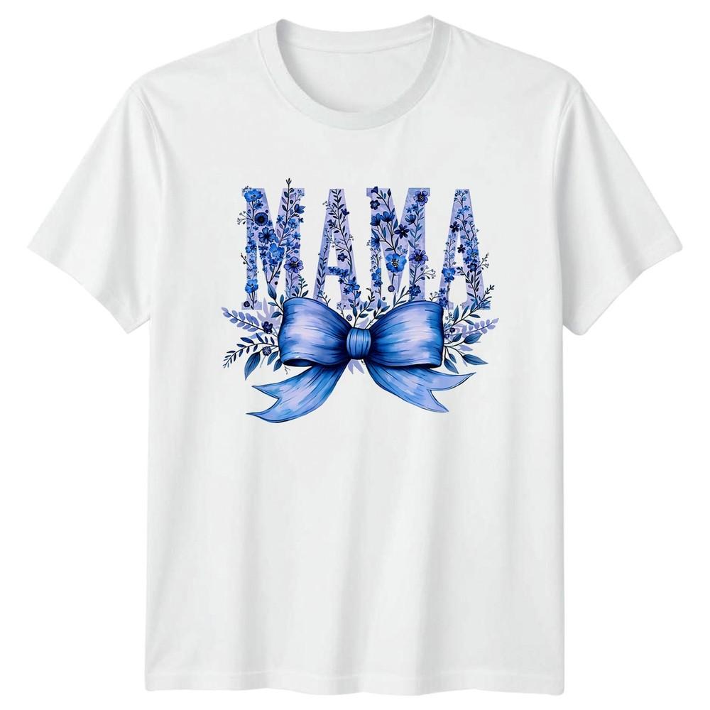 Mama Floral Mother Family Unisexs Unisexs Graphic Tee TShirt Bow Design S