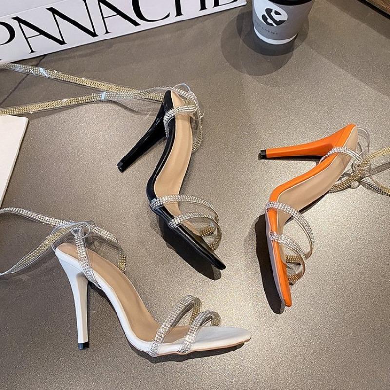 New women's high-heeled strap sandals fashionable sexy fashion sandals fringed