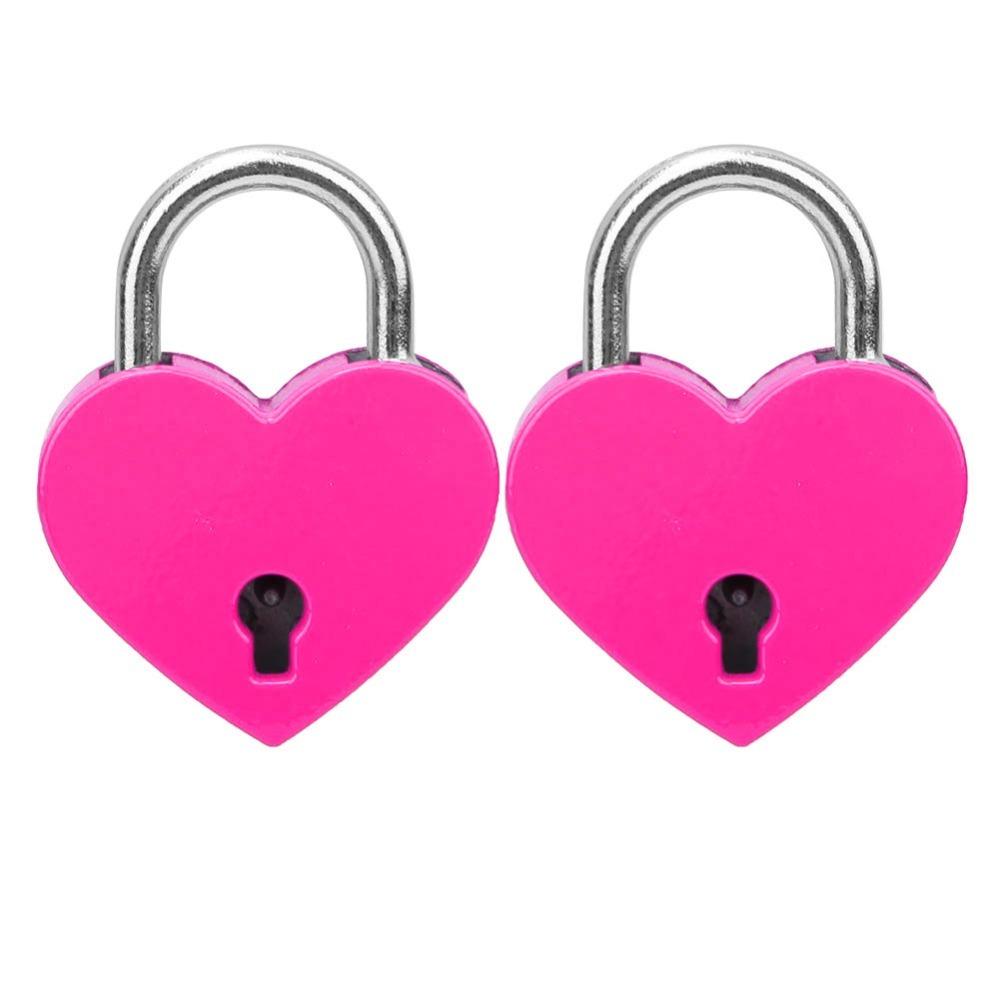 2pcs With Keys Mini Padlock 30x39mm Love Lock Padlock Mini Heart Shaped Padlock Handbag Decoration розы красного