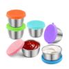 1pc Salad Dressing Container With 1.35oz/40ml Reusable Stainless Steel Cup And Leakproof Silicone Lids For Lunch Box and Picnic