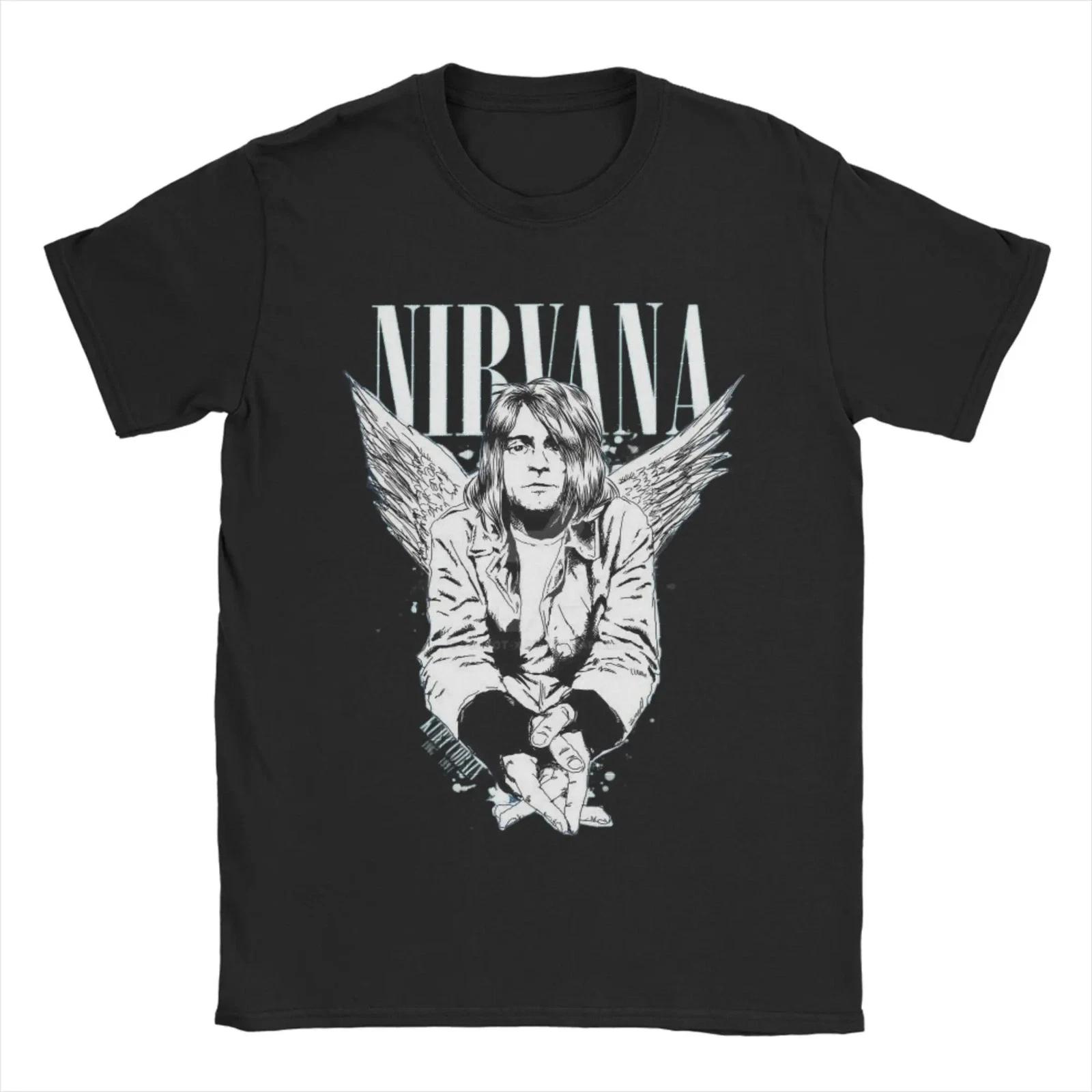 Nirvana Grunge Гранж Группа Футболка с принтом Уличная одежда Винтаж Y2K Мужская [S-6XL] 2XL
