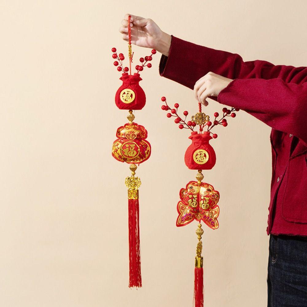 Reusable New Year Ornaments Traditional Spring Festival Pendant Hanging Decoration  Living Room