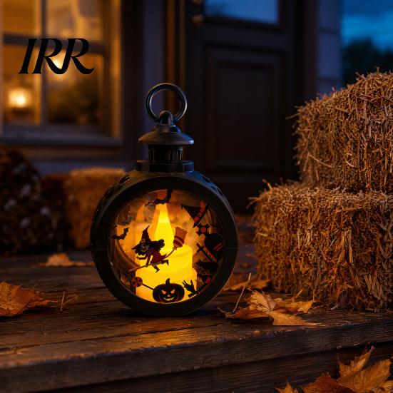 Halloween Party Table Centerpiece Retro Pumpkin Lantern, LED Electronic Candle Light, Vintage Safe Flameless Decor Handheld Decorative Lamp