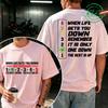 Summer New Tshirt Unisex When Life Gets You 1 Down 5 Up Motorcycle Shift Print Casual T Shirt Tees Plus Size Short Sleeve Tops