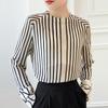 Bluze Cămăși Femei 2025 Primăvară Mânecă Lungă Bluză Cămașă Femei Gât O Dungată Șifon Bluză Cămașă Femei Topuri J846