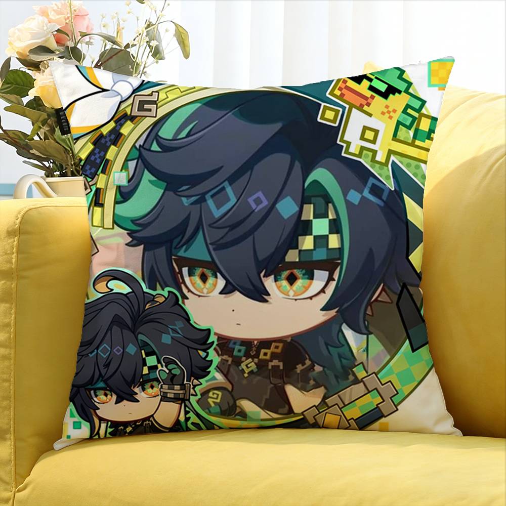 Game G-enshin I-Impac-t World Various Sizes Square Pillow Case For Car Home Bedchamber Decor