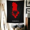 Republic of Albania Wall Tapestry Aesthetic Wall Hanging Printed Fabric Blanket Decorative Tapestries for Bedroom Living Room Home Decor