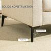 2-Seater Sofa with Linen Look, Thick Padding, Up To 360 Kg, 179 X 80 X 89 Cm, Beige