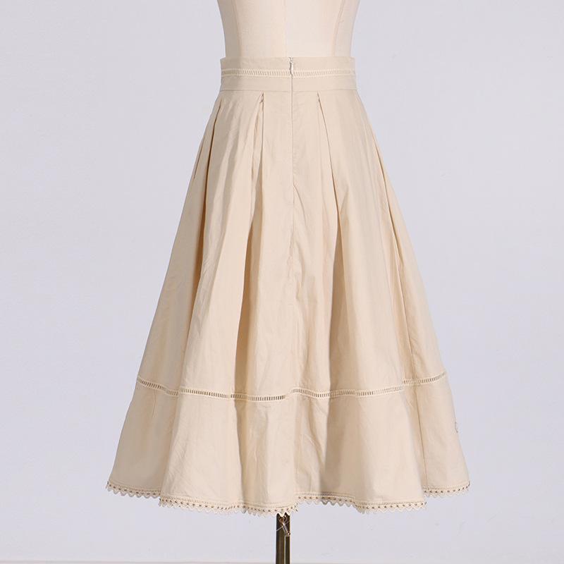 2025 Chic Two-Piece Set: Embroidered Stand-Up Collar Blouse & Long Skirt