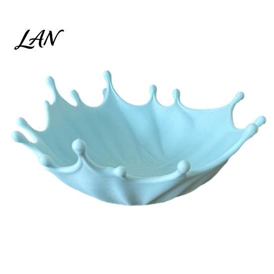 Decorative Catchall Tray 3D Printed Jewelry for Rings Earrings Bracelets, Ocean Splash Boho Home Decor Trinket Dish, Desktop Organizer Vanity Coastal