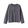 Women's French-Style Rolled Edge Round Neck Pullover Sweater - Soft, Cozy, Loose Fit for Autumn/Winter Layering