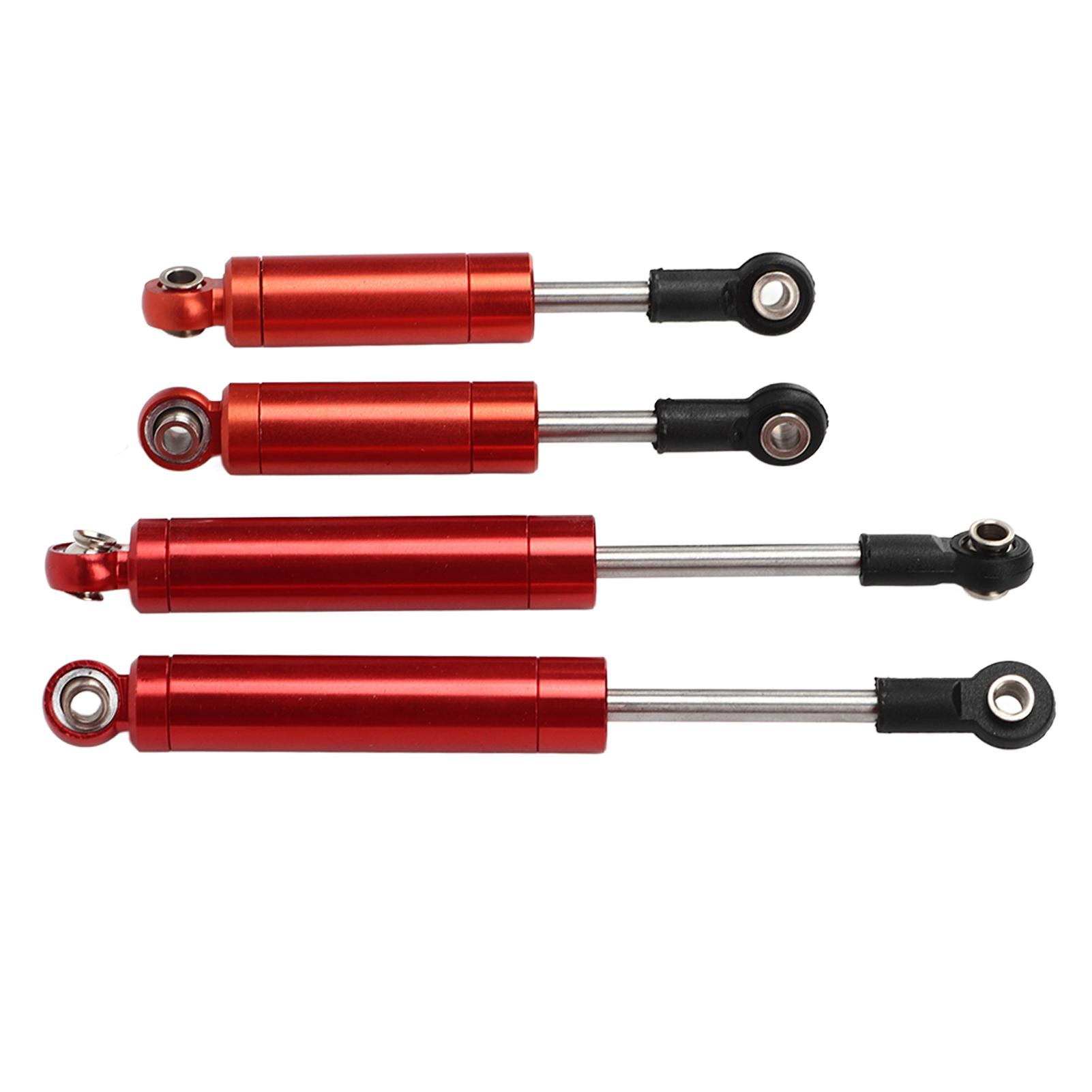 

RC Front Rear Shock Absorbers Aluminum Alloy Steel High Elastic Spring CNC Easy Replaceable RC Parts for Axial 1 18 Red червоний