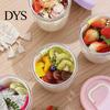 Durable And Safe Salad Container 650ML Picnic Box Fruit Cup with Fork Double-Layer Quick-Draining Leak-Proof Leak-proof Compact Sealed Food