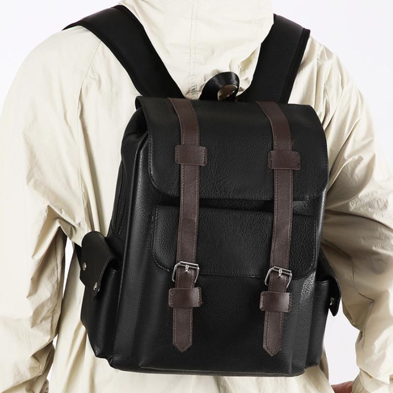 Fashion Luxury Men Backpack Waterproof PU Leather Travel Bag Man Large Capacity Teenager Male Mochila Laptop Backpacks