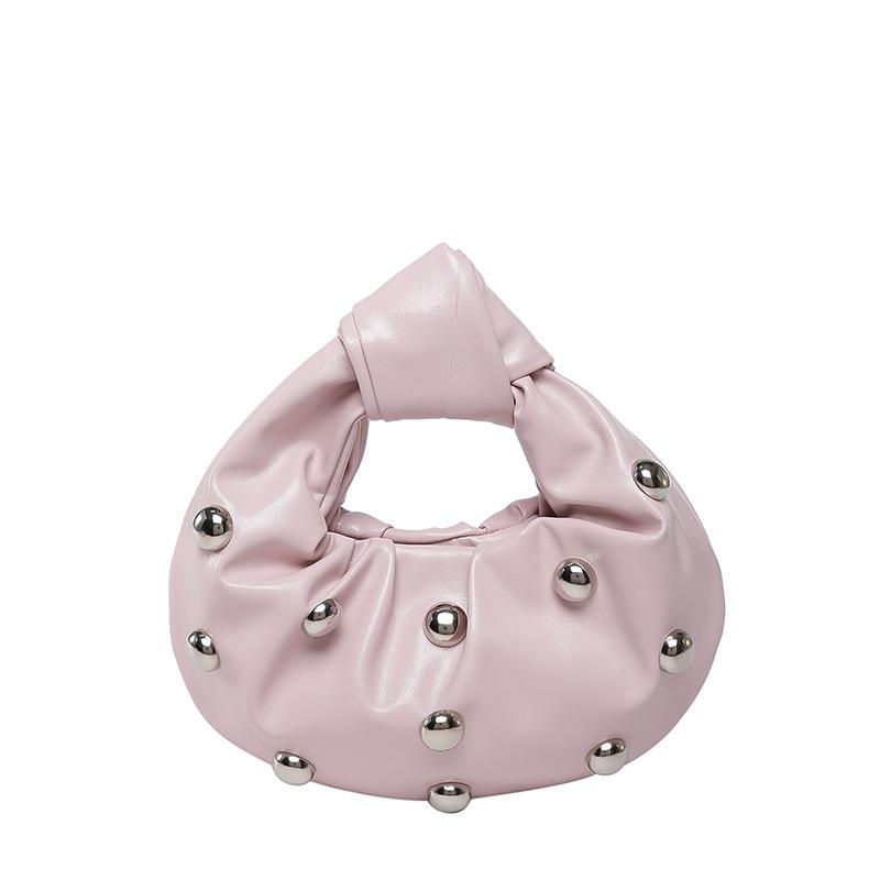 Internet celebrity armpit bag 2025 new Korean version fashion rivet shoulder bag women's versatile pearl hand carrying dumpling bag tide