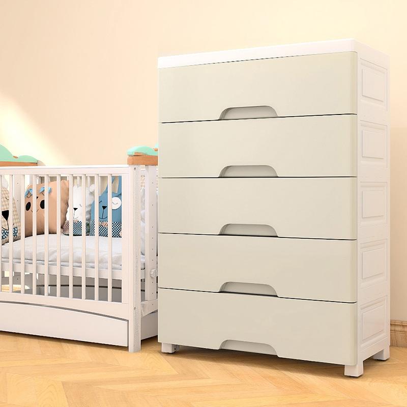 Storage Cabinet Drawer Type 45 Wide Plastic Locker Children's Wardrobe with Wheels Multilayer Kitchen Organizer Bathroom Drawer