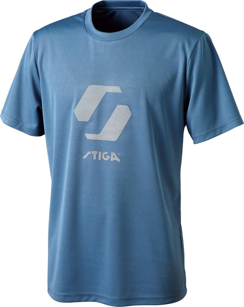 Stiga Silicone Logo Blue SS T-Shirt, Gray,