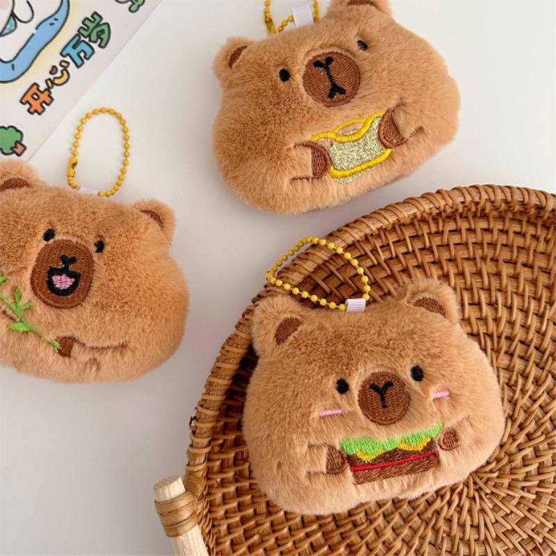 Niedliche Kreative Quietschende Capybara Plüschpuppe Stofftier Schlüsselanhänger Anhänger Taschenanhänger Mädchenhafter Rucksack-Anhänger Kinder Geburtstagsgeschenk