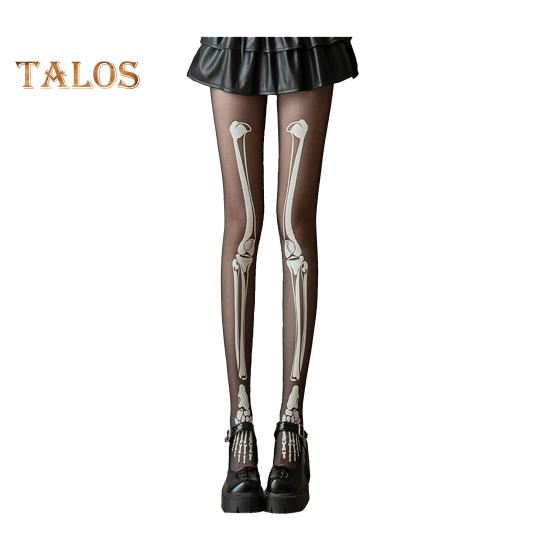 

Хэллоуин Скелет Женские колготки Призрачная нога Принт Контрастный цвет Светится ночью Светящаяся тонкая сетка Ужасающий Нескользящий Косплей Представление Череп белый