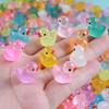 Luminous Yellow Duck Pendant - Cute Micro Landscape Ornament & Hair Clip