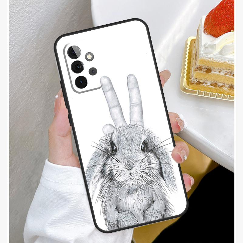 Cute Bunny Rabbit Case For Samsung Galaxy A15 A25 A35 A55 A51 A71 A12 A32 A52 A13 A33 A53 A14 A34 A54 Cover