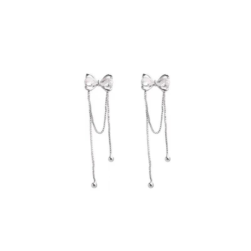 Elegant Bow Tassel Earrings - Light Luxury & Exquisite Style
