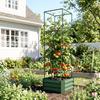 Planter with Adjustable Trellis, Flower Box, Tomato Cage, Galvanized Steel, 61 x 61 x 187 cm, Green