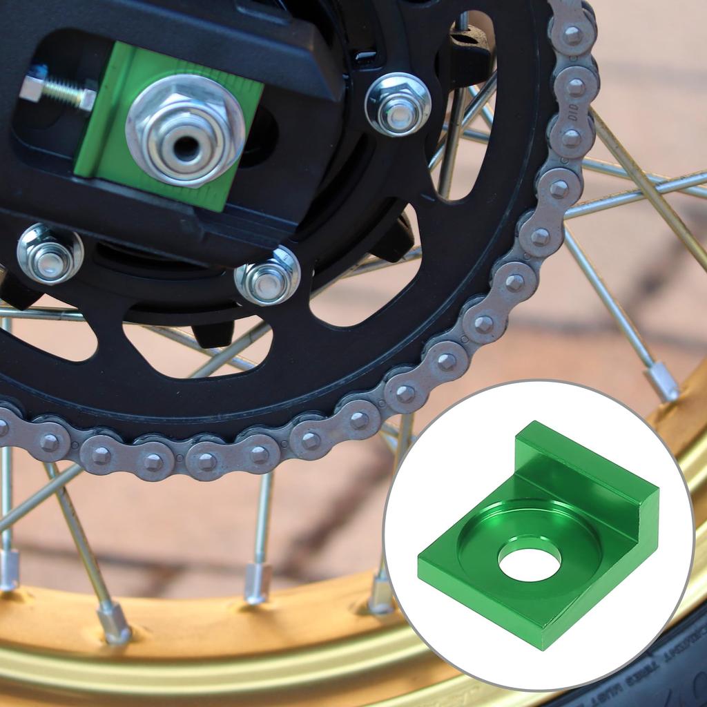 F FIERCE CYCLE Motorcycle Chain Adjuster Block Tensioner Replacement 12mm Diameter 2pcs Green