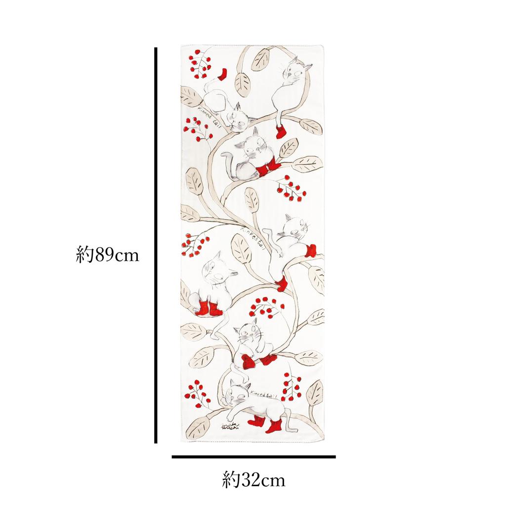 Yamamoto Jin Shoten Double Gauze Hand Towel FUKUNEKO Sock Cat (Official) -