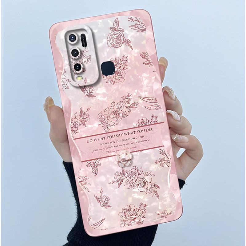 

For Vivo Y30 Y 50 Phone Case Vivo 1938 1935 Cover Fashion Simplicity Flower Soft Liquid Silicone Shell For Vivo Y 30 Y50 Fundas Vivo Y50
