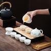 Suet Jade White Porcelain Tea Set Guochao Set Office Storage Kung Fu Tea Set Business Gift Tea Set