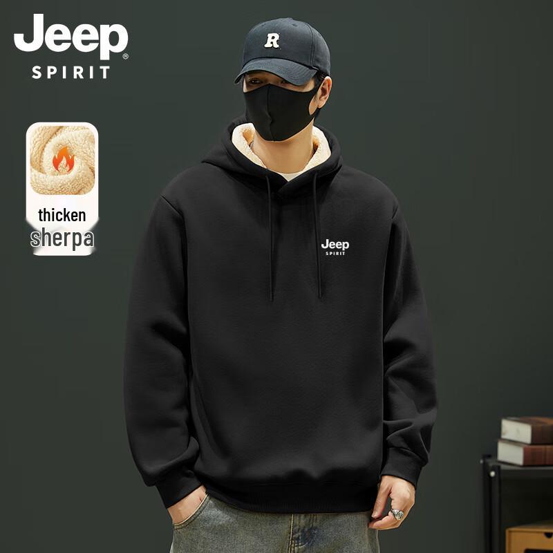 

JEEP SPIRIT Men s Winter Warm Hooded Lamb-Fleece Sweatshirt 3XL