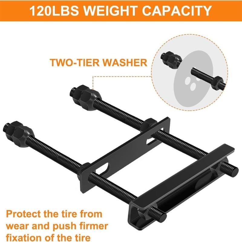 Reinforced Spare Tire Mounting Bracket with Double Washer Defense 120 Pound Load Capacity Waterproof for Trailers