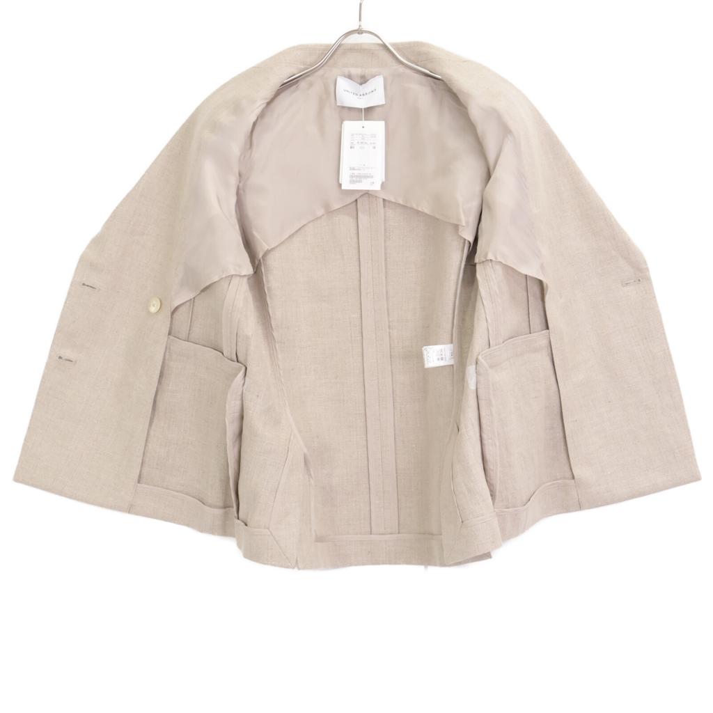 UNITED ARROWS Beige linen double breasted jacket Jacket 34 beigeUsed
