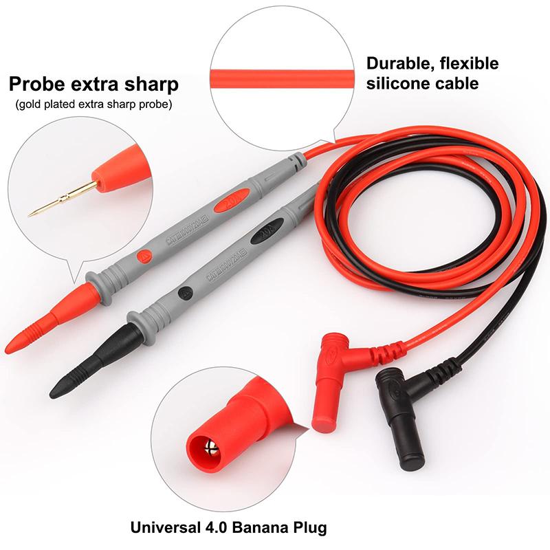 2PCS 20A/1000V Multimeter Test Lead Cable Test Probe Suitable For Silicone Cables Of General-purpose Multimeters