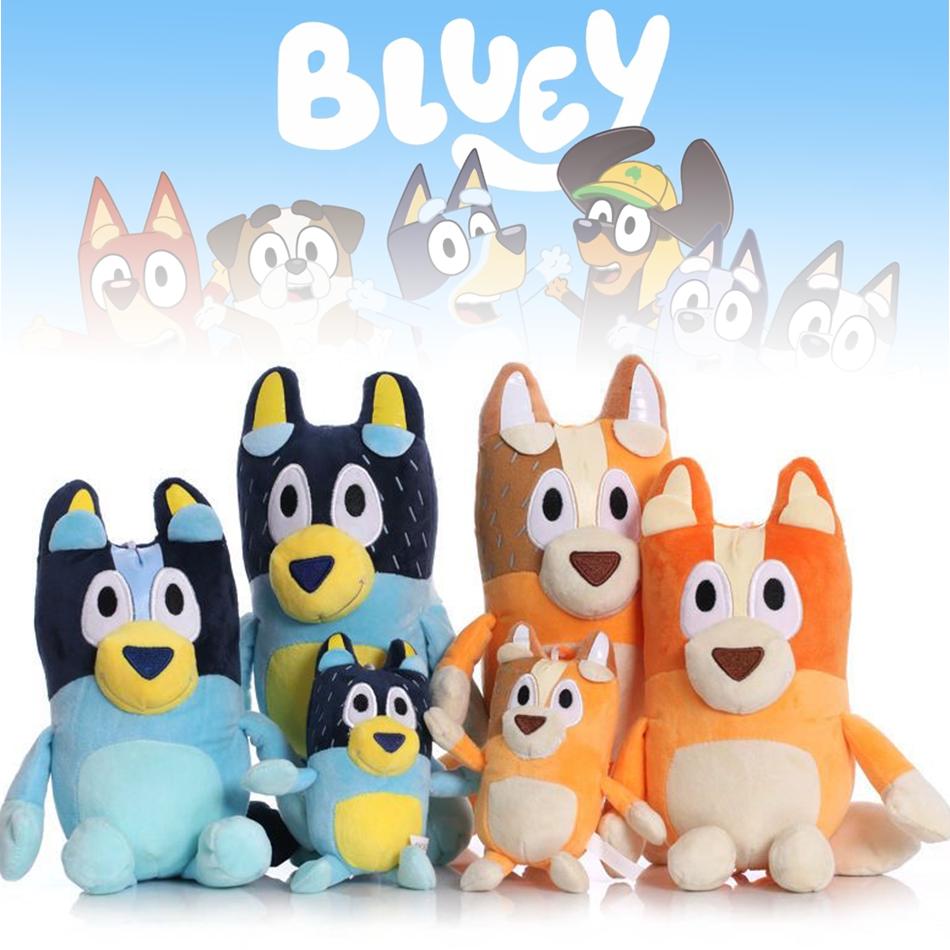 Genuine Bluey Dog Bingo Family Plush Toy Cartoon Dog Soft Stuffed Animals Dolls Birthday Gifts Family Blue-Y Bingo