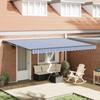 Retractable Awning Frame Blue and White 450 X 300 Cm