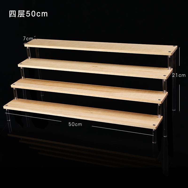 Clear Acrylic Soild Wood Display Stand for Amiibo Funko POP Figures,Cupcake Cosmetic Nail Polish Jewelry for Display Riser Shelf