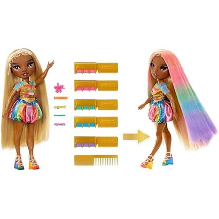 Poupée et kit de coiffure - rainbow high - meline - 28 cm - craies à cheveux lavables - multicolore
