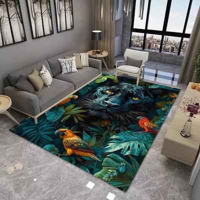 Jungle Animal Carpet Leopard Panther Design Mat Nature Theme Rug Home Decoration Living Room Bedroom Decorative Non-slip Carpets