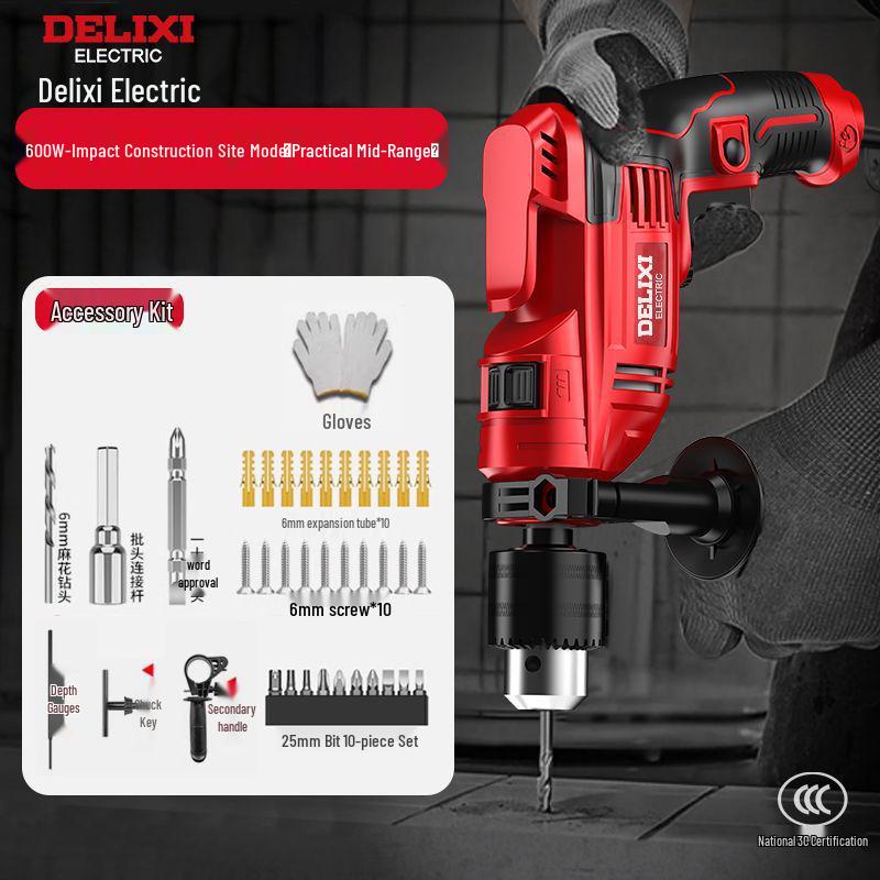 Delixi Multifunctional High-Power Electric Hammer Drill & Screwdriver