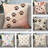Paw Cute Cushion Cover Plush Fabric Soft DoubleSided Printed Sofa Warm Winter Home Child Gift Pillow Case
