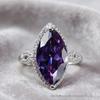 Miki Light Luxury Purple Zircon Marquise Engagement Ring - Versatile High-End Accessory