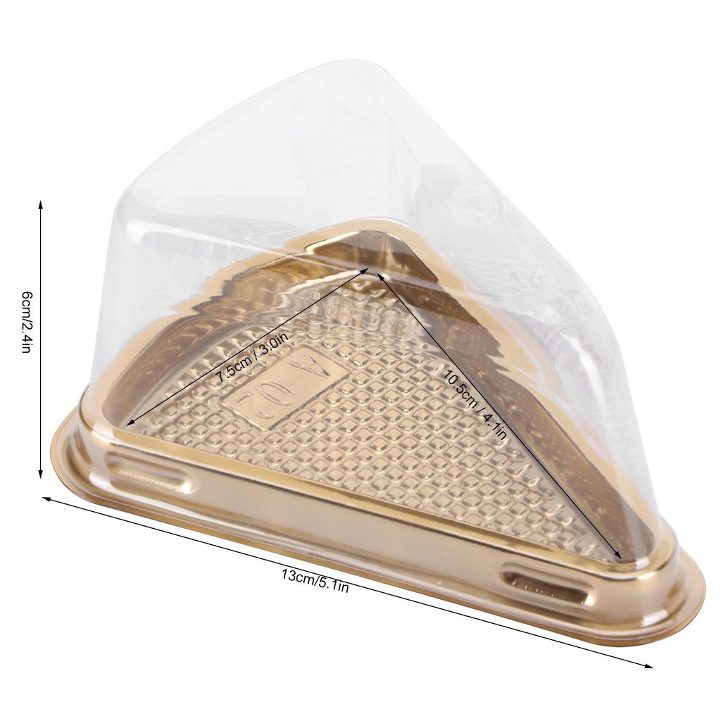100Pcs Plastic Packing Box Triangular Cake Box Container for Pastry Bakery Dessert