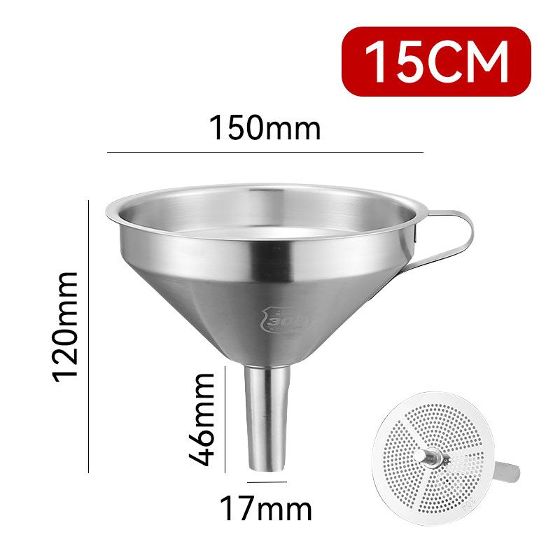 304 Stainless Steel Funnel with Slag Filter Detachable Kitchens Accessories Oil Wine Sub-funnel Mesh Colander Cooking Tools