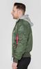 Winter Jacket Alpha Industries MA-1 D-Tec Hood Bomber Jacket (183110) Sage Green (183110-001)